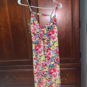 Button down front floral dress